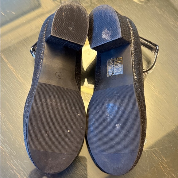 Sparkly Black Mary Jane Shoes with Silver Bow - Picture 5 of 6